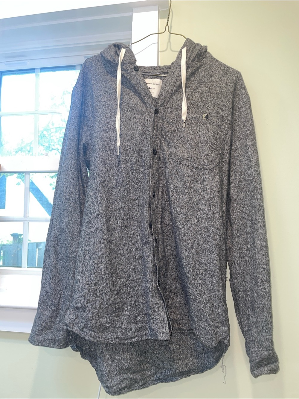 CA streetwear enthusiasts! Modern Amusement Gray Knit Hooded Shirt Jacket